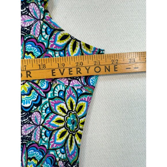 Liz Claiborne Womens Shift Dress Size 12 Multicolor Floral Short-Sleeve Boho - Picture 8 of 13